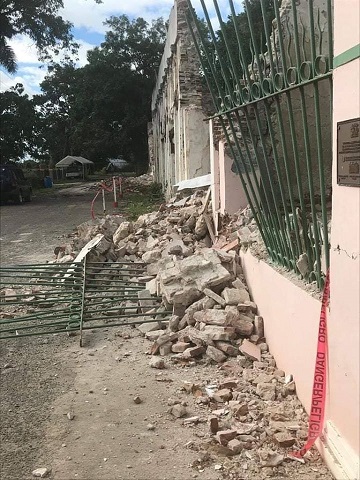 Casa afectada por un terremoto en Puerto Rico